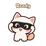 Ready · Bandit Cat sticker from Express Yourself