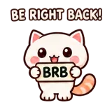 Be Right Back sticker from Cream Cat
