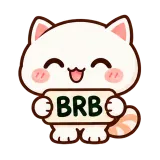 Be Right Back sticker from Cream Cat