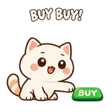 BUY BUY! · Cream Cat sticker from Express Yourself