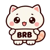 BRB · Cream Cat sticker from Chat Signs