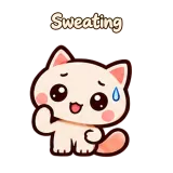 Sweating · Cream Cat sticker from Chat Reactions