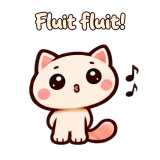 Fluit fluit! · Cream Cat sticker from Chat Reactions