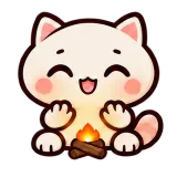 Cozy Fire · Cream Cat sticker from Express Yourself