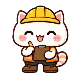 Hard Hat Shift sticker from Cream Cat