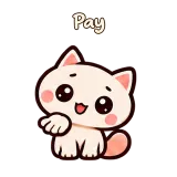 Pay · Cream Cat sticker from Chat Reactions