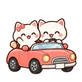Driving Together sticker from Cream Cat