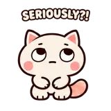 Rolling Eyes · Cream Cat sticker from Express Yourself