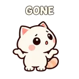 GONE · Dunno · Cream Cat sticker from Express Yourself