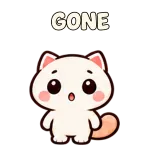 GONE · Searching · Cream Cat sticker from Express Yourself