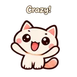 Crazy! · Cream Cat sticker from Chat Reactions