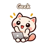 Geek · Cream Cat sticker from Chat Reactions