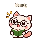 Nerdy · Cream Cat sticker from Chat Reactions