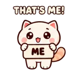 ME — Happy Cat sticker from Chat Signs