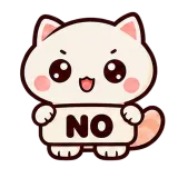 NO — Cream Cat sticker from Chat Signs