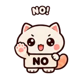 NO — Cream Cat sticker from Chat Signs