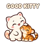 GOOD KITTY · Cream Cat sticker from Express Yourself