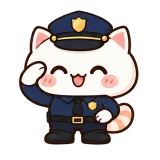 Officer Reporting sticker from Cream Cat