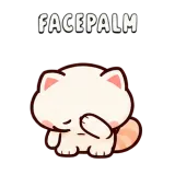 Facepalm · Cream Cat sticker from Express Yourself