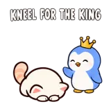 Kneeling for the King · Cream Cat sticker from Express Yourself