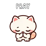Pray · Cream Cat sticker from Express Yourself