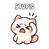 Stupid · Cream Cat sticker from Express Yourself