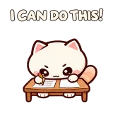I CAN DO THIS! · Cream Cat sticker from Express Yourself