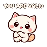 YOU ARE VALID · Cream Cat sticker from Express Yourself