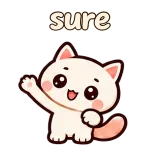 sure · Cream Cat sticker from Chat Signs