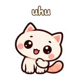 uhu · Cream Cat sticker from Chat Signs