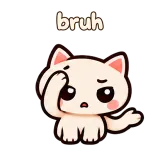 bruh · Cream Cat sticker from Chat Reactions