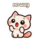 no way · Cream Cat sticker from Chat Reactions