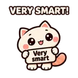 Very smart · Cream Cat sticker from Chat Signs