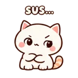 Sus Cat sticker from Chat Reactions