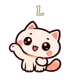 L · Cream Cat sticker from Chat Reactions
