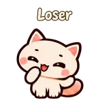 Loser · Cream Cat sticker from Chat Reactions