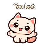 You lost · Cream Cat sticker from Chat Reactions
