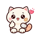 All Patched Up · Cream Cat sticker from Express Yourself