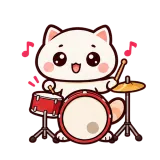 Drum Beat · Cream Cat sticker from Express Yourself