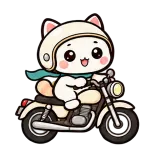 Motorbike Ride · Cream Cat sticker from On the Go