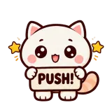 PUSH! · Cream Cat sticker from Chat Signs