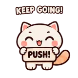 PUSH! · Cream Cat sticker from Chat Signs