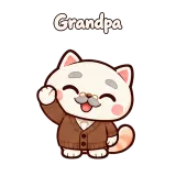 Grandpa · Cream Cat sticker from Express Yourself