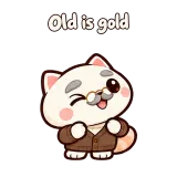 Old is gold · Cream Cat sticker from Express Yourself