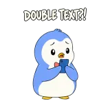 Second Message Panic sticker from Awkward Penguin
