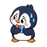 Second Message Panic sticker from Awkward Penguin