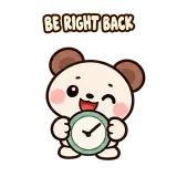 Be Right Back sticker from Little Bear Laughs