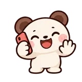 One Sec, On a Call sticker from Little Bear Laughs