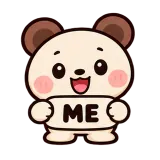 ME — Happy · Funny Bear sticker from Chat Signs