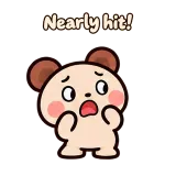 Nearly hit! · Funny Bear sticker from Chat Reactions